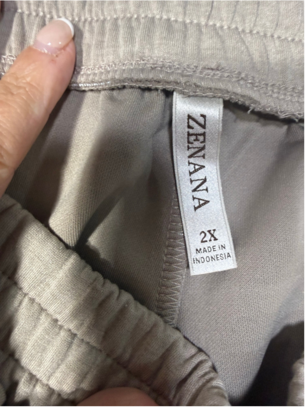 Women's Zenana Pajama Set 2X Beige - Picture 6 of 7